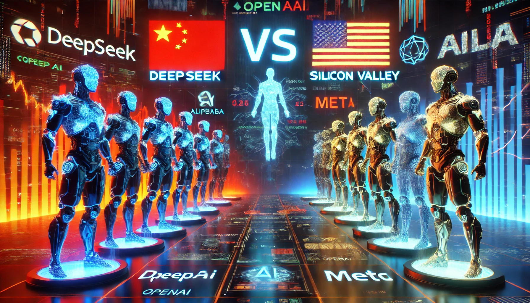 Confronto avanzato tra intelligenze artificiali futuristiche.